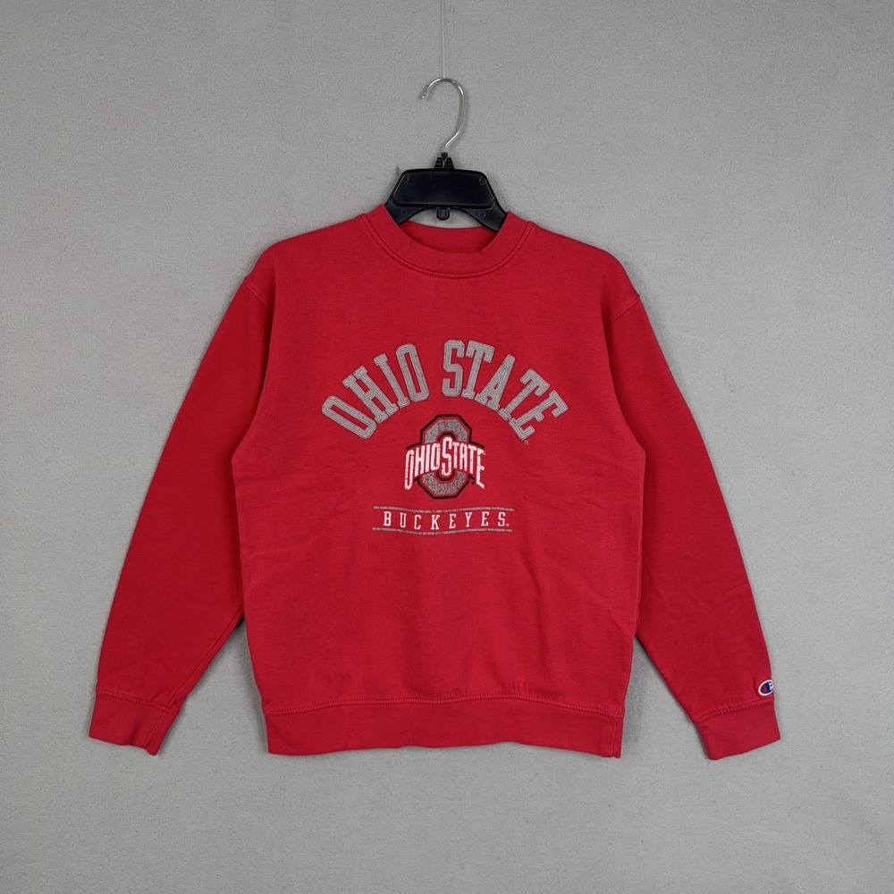 Ohio State Buckeyes Sweatshirt Womens Small Red NCAA Football Champion Crewneck